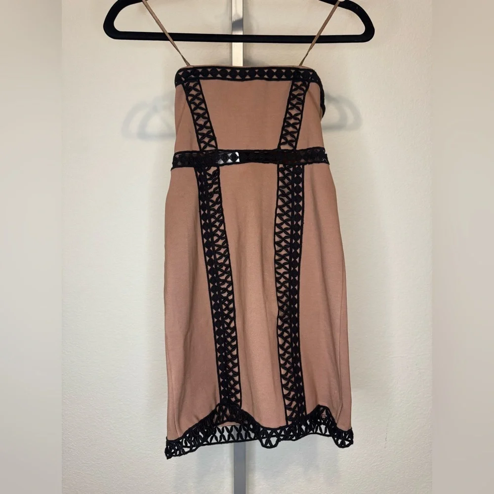 Free People City Lights Crochet-Detail Tube Dress